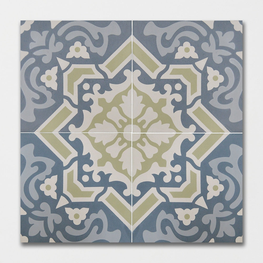 Handmade Tourmaline Blend Honed Cement Tiles 8x8 Cement Honed 8x8 Tiles — 2