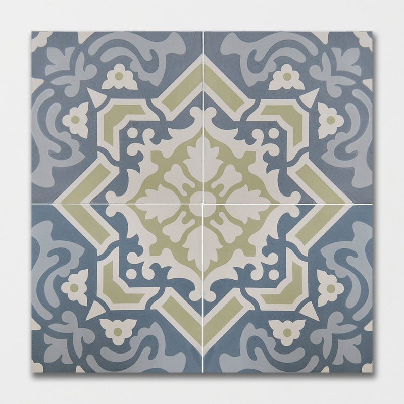 Handmade Tourmaline Blend Honed Cement Tiles 8x8 Cement Honed 8x8 Tiles — 2