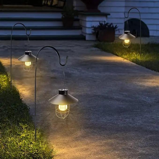 Hanging Solar Lantern with Shepherd Hook 31 Inch by Outdoor Solar Outlet