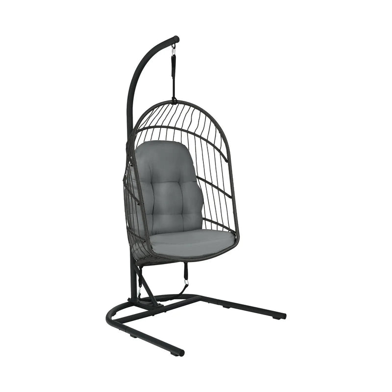 Hanging Wicker Egg Chair with Stand by DirectDeals
