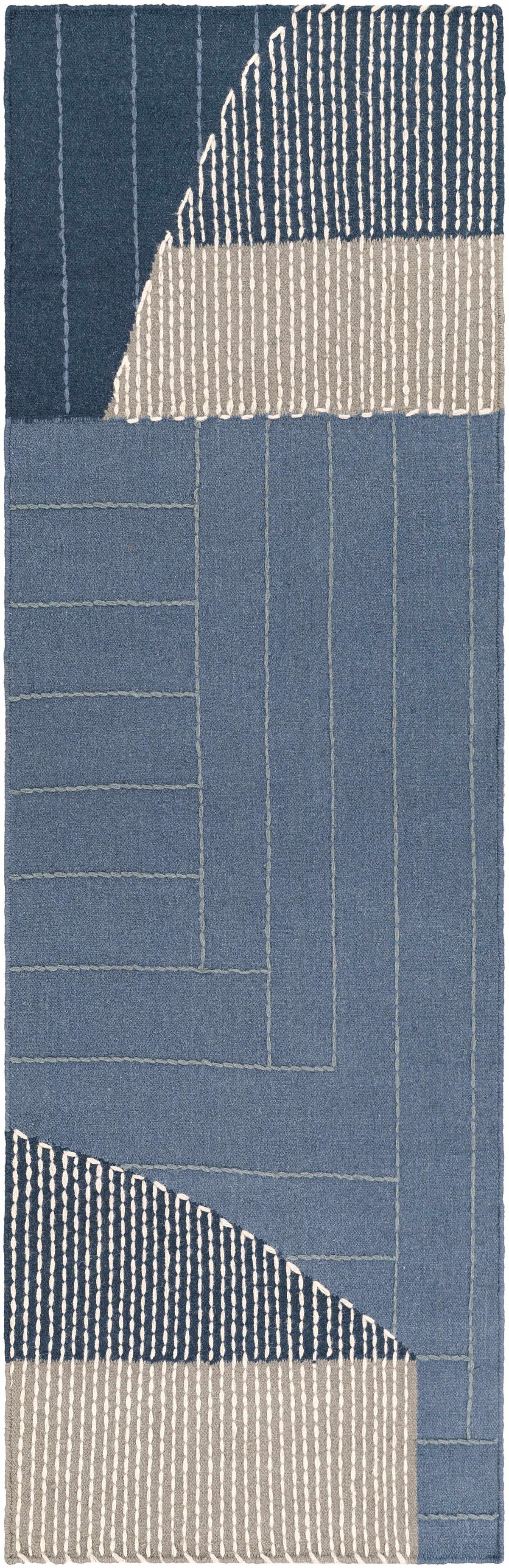 Blue Hanwood Wool Blend Braided Area Rug - Clearance, photo 9 of 9