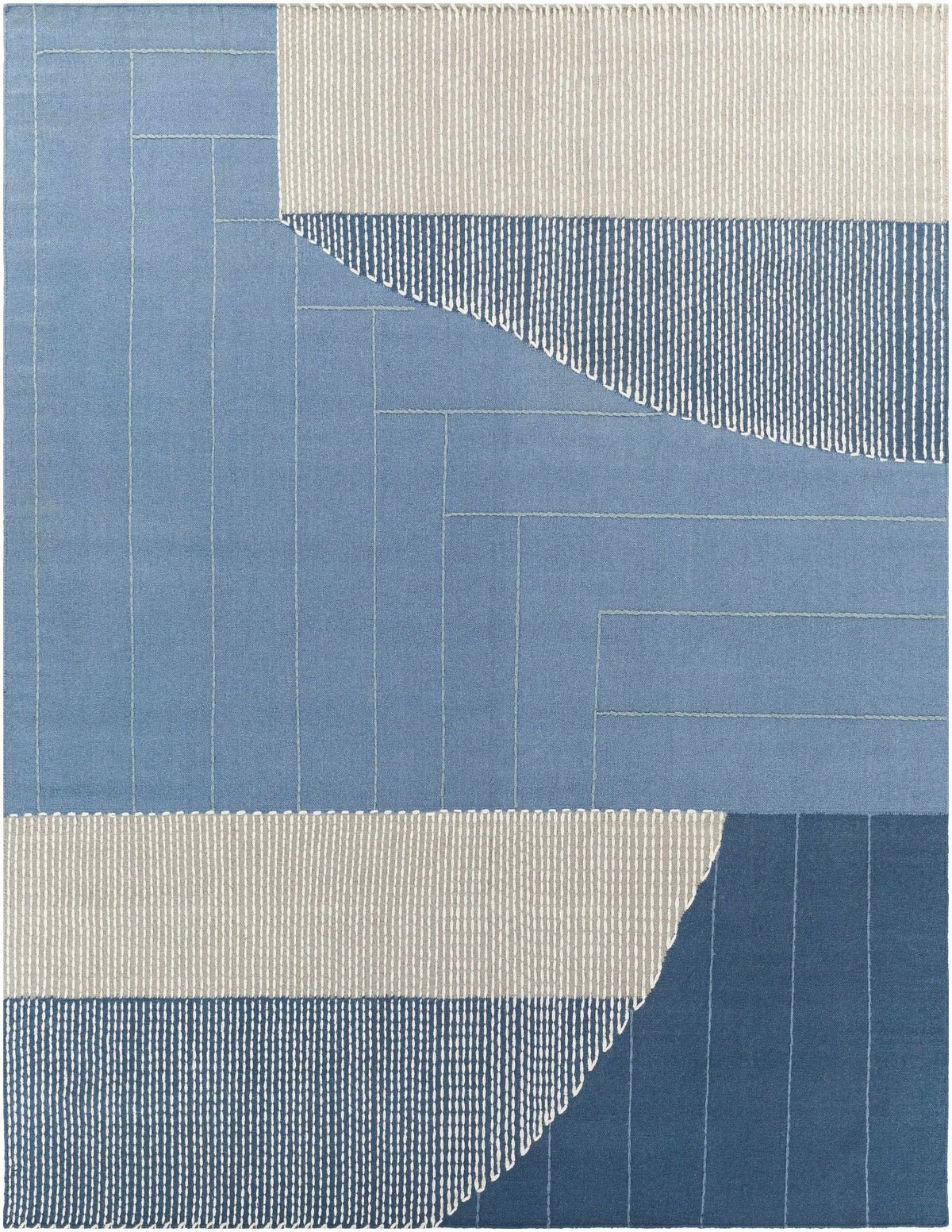 Blue Hanwood Wool Blend Braided Area Rug - Clearance, photo 8 of 9