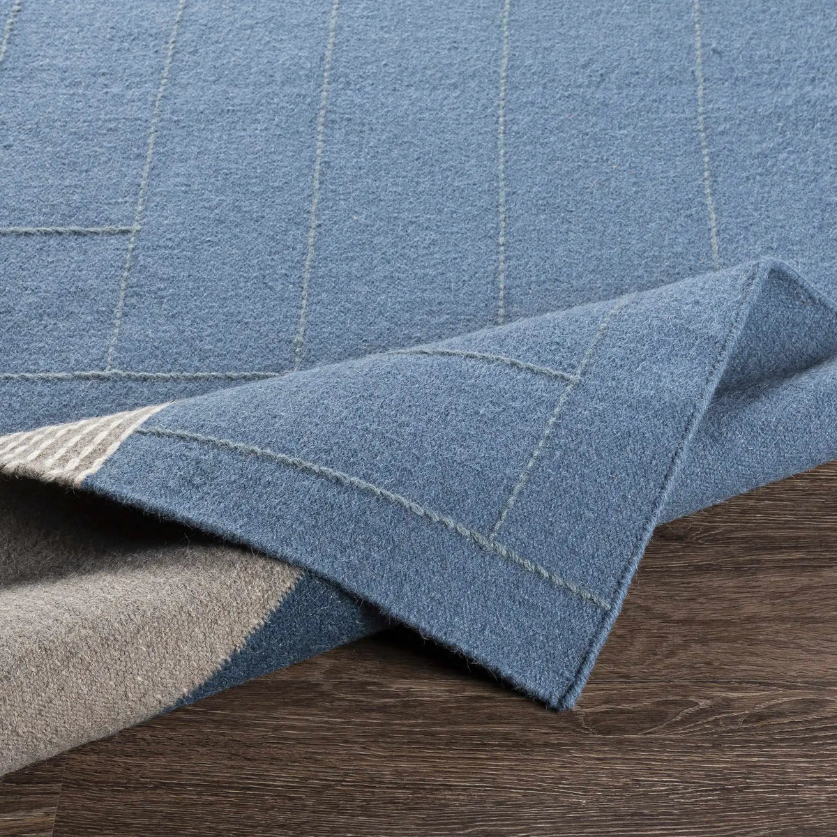 Blue Hanwood Wool Blend Braided Area Rug - Clearance, photo 5 of 9