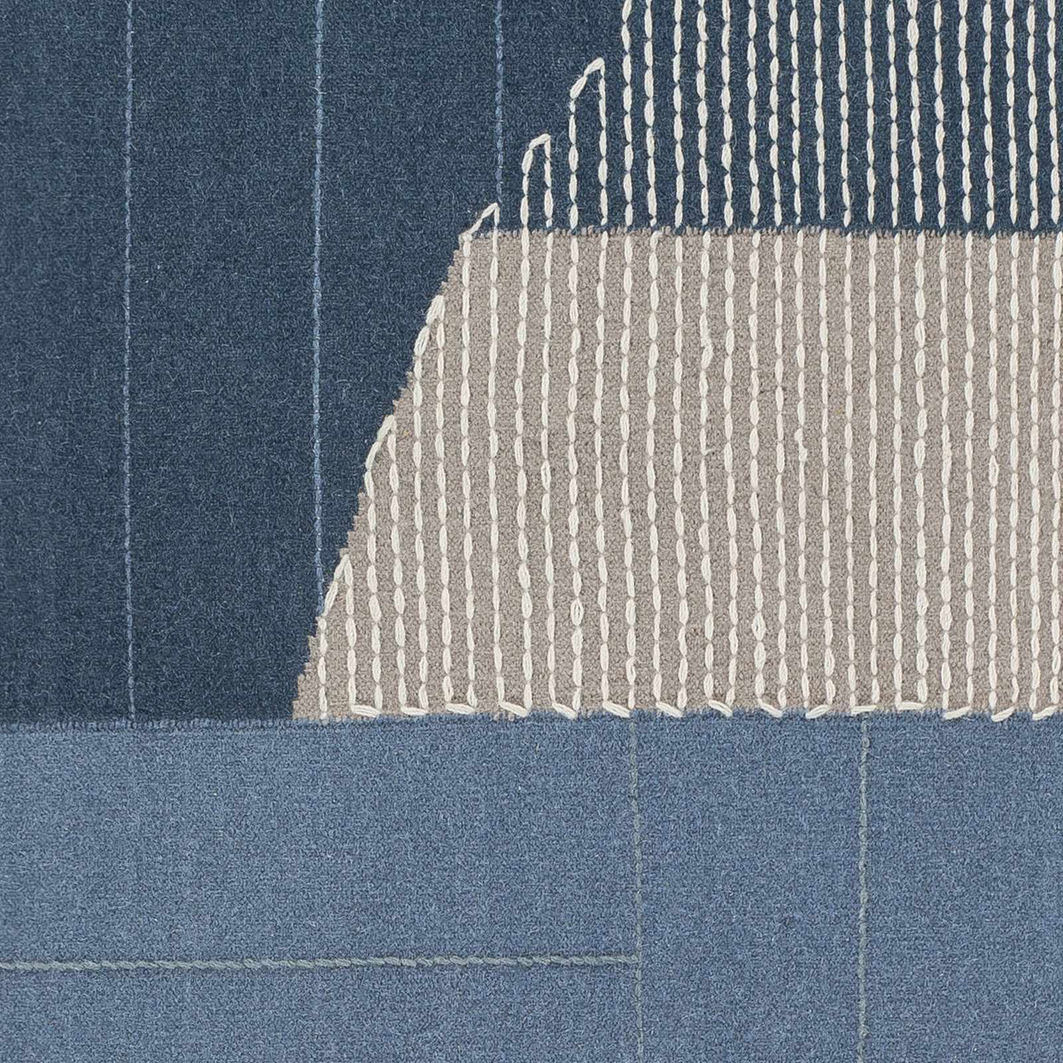 Blue Hanwood Wool Blend Braided Area Rug - Clearance, sample swatch