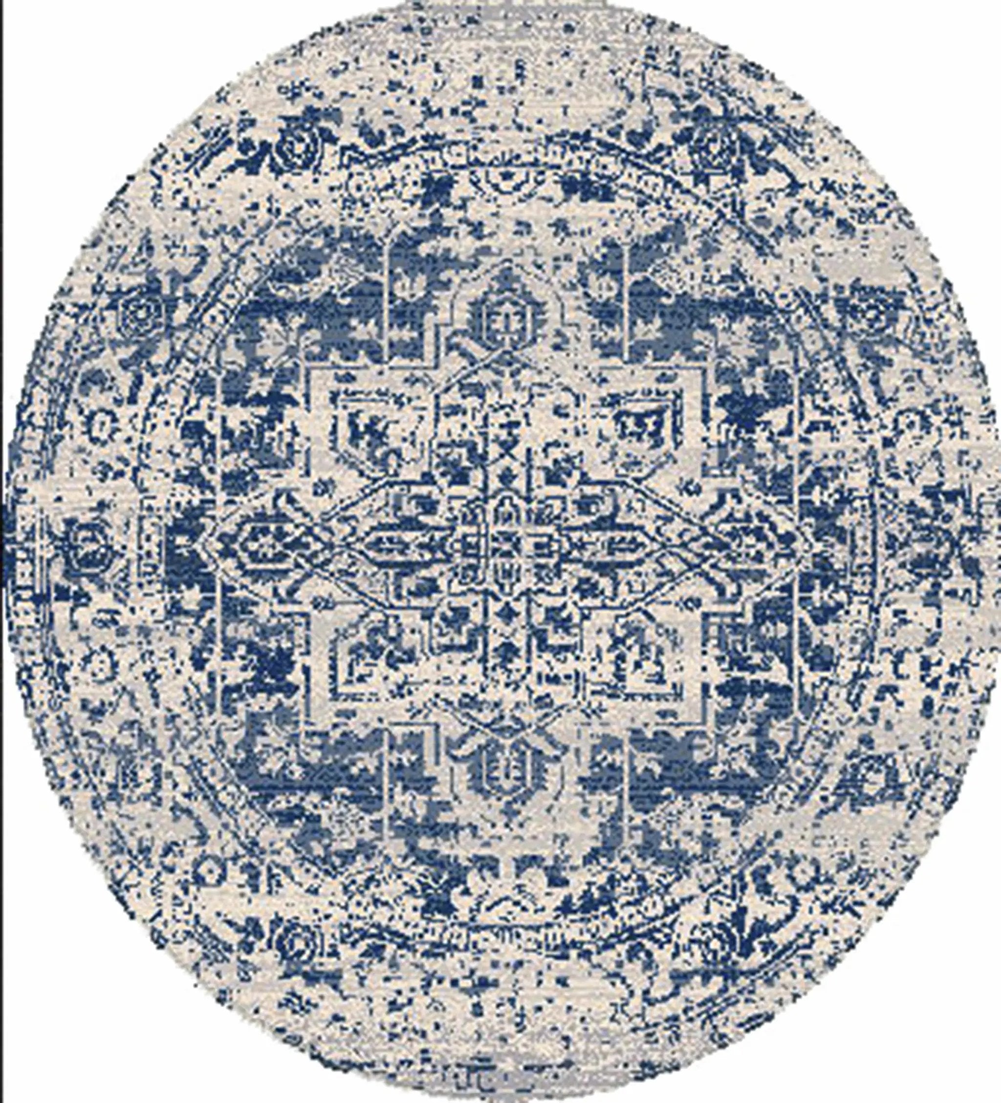 Rachel Navy Area Rug by Hauteloom