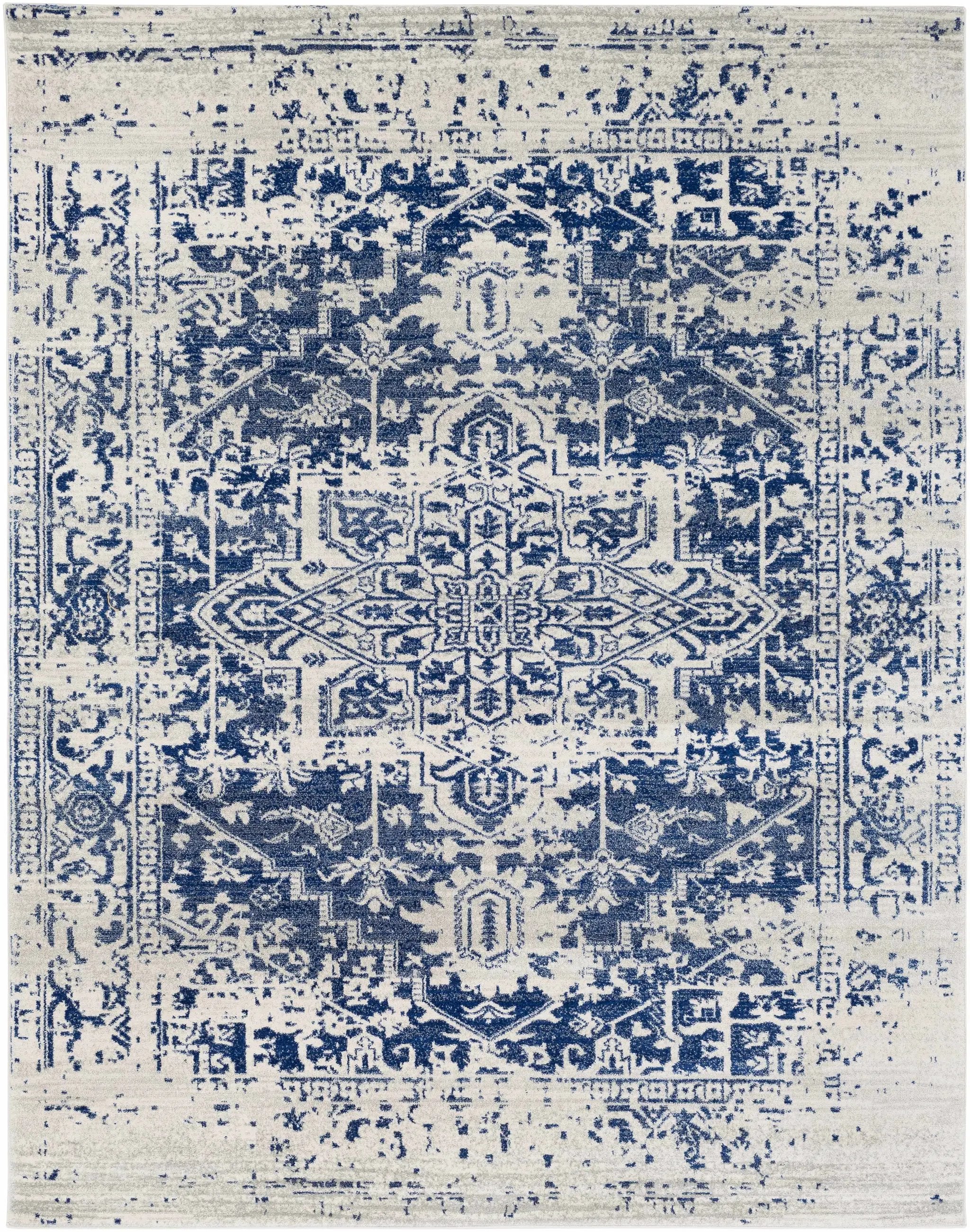 Rachel Navy Area Rug by Hauteloom