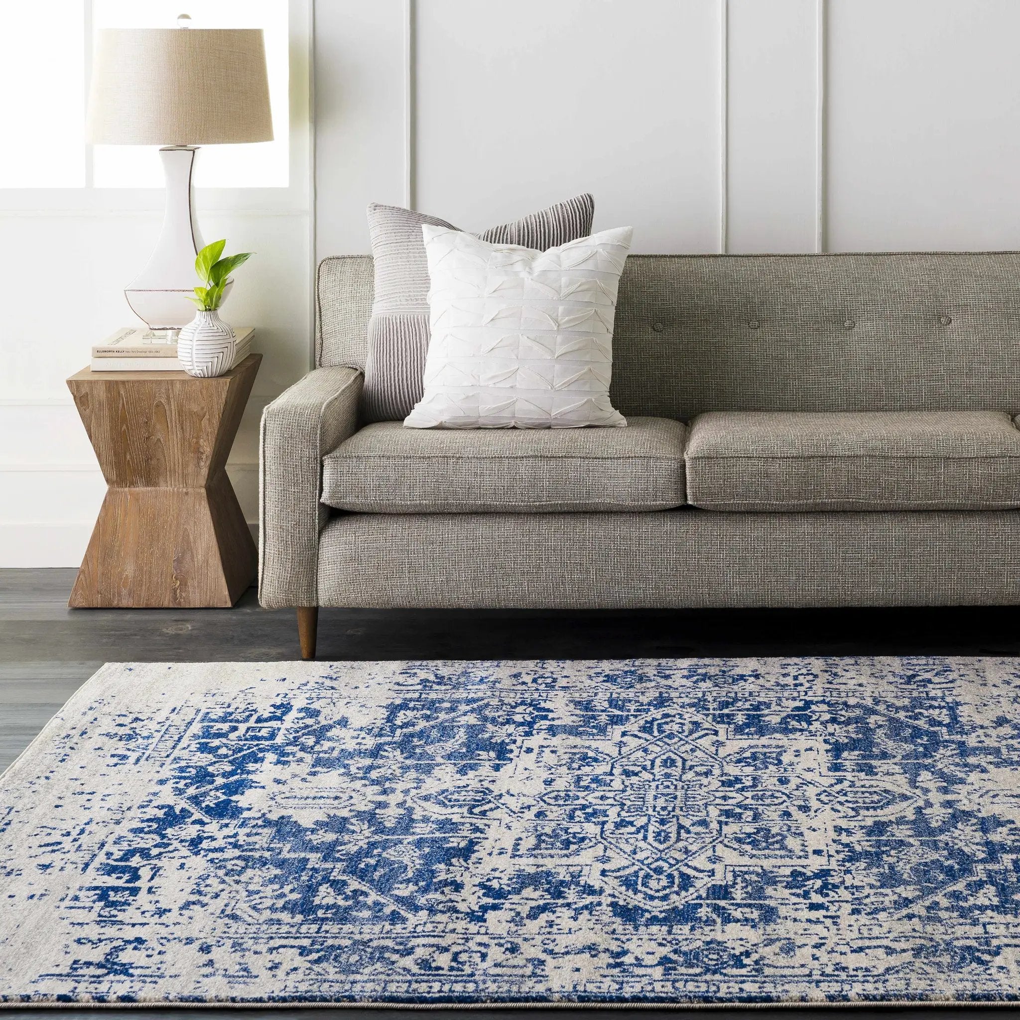 Rachel Navy Area Rug by Hauteloom