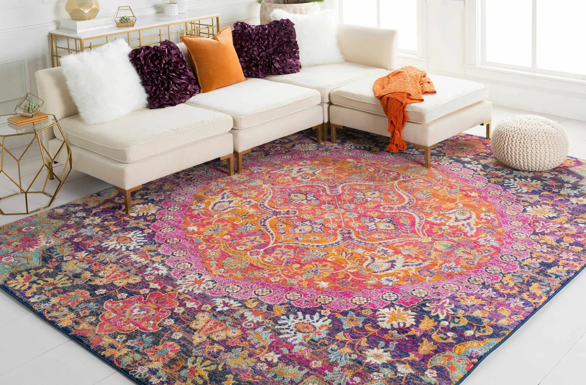 Burnt Orange Ojus Area Rug, installed in a room 3