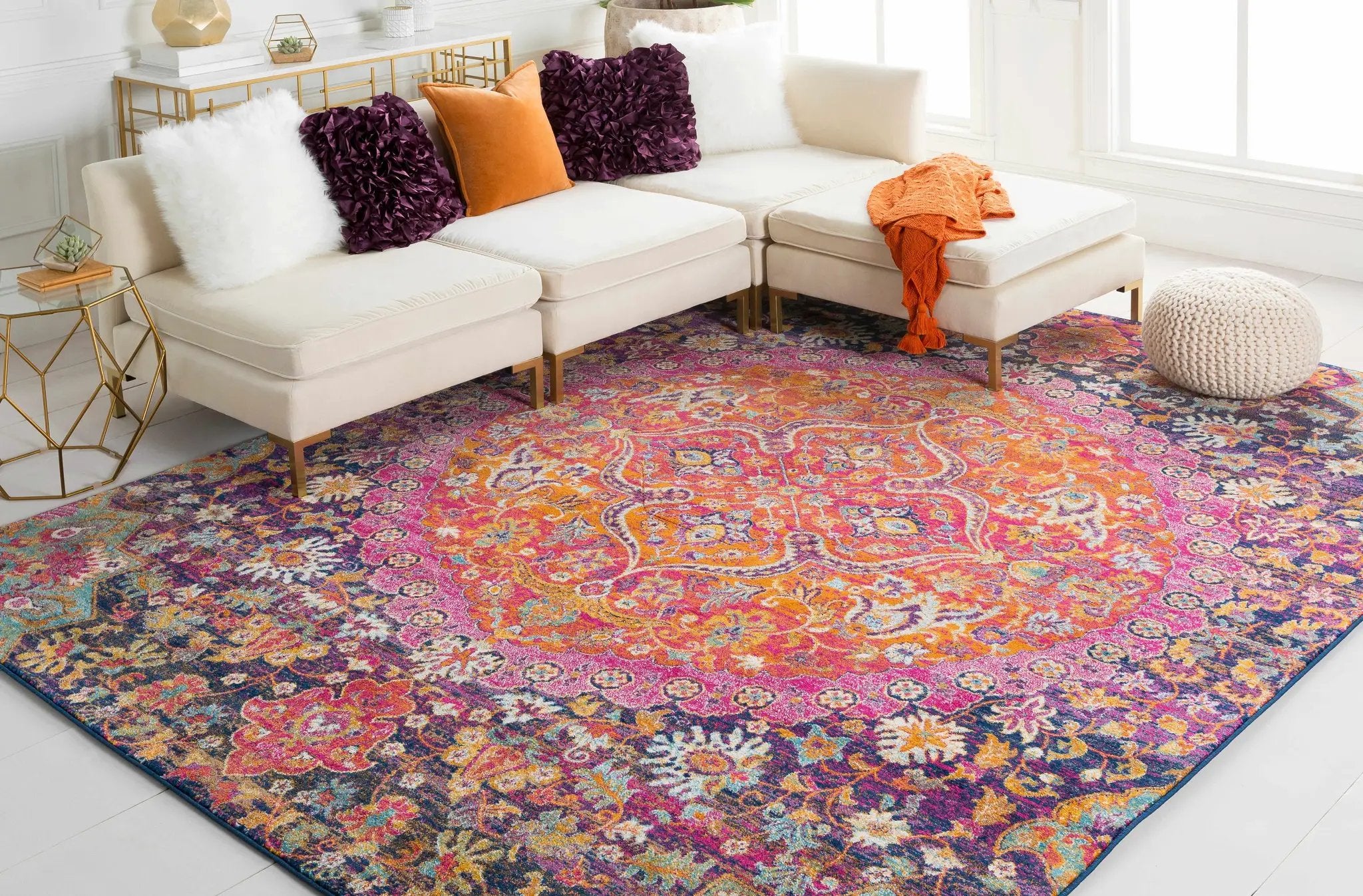 Burnt Orange Ojus Area Rug by Hauteloom
