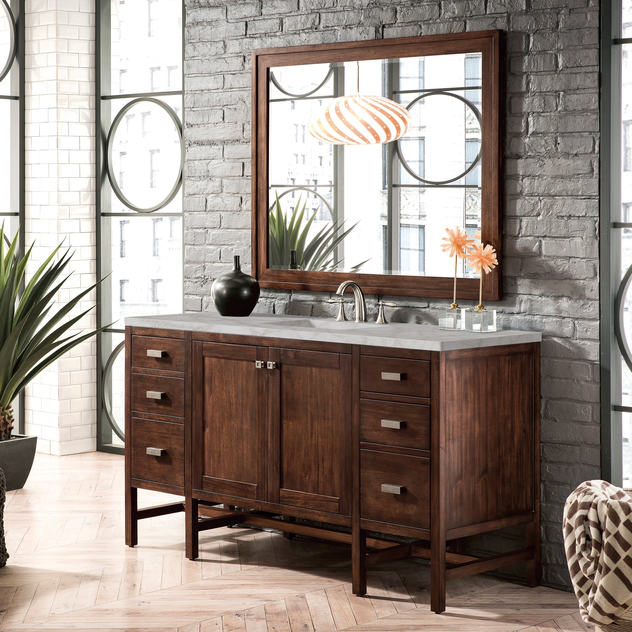 James Martin Addison 60" Single Bathroom Vanity, Mid-Century Acacia, view 34
