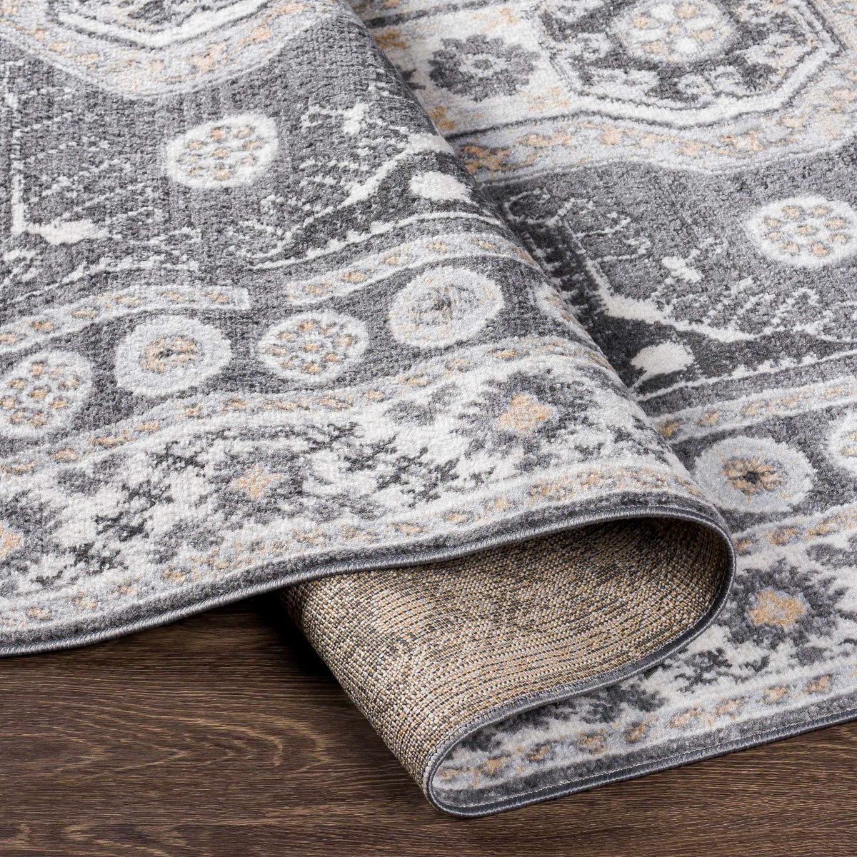 Harrah Gray Cross Rug - Clearance, photo 5 of 6