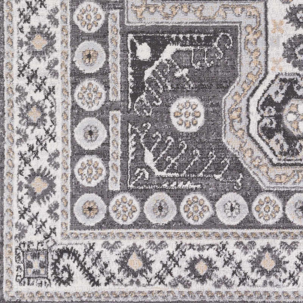 Harrah Gray Cross Rug - Clearance, sample swatch