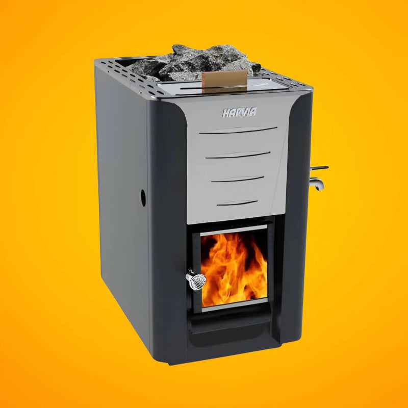 Harvia 20 ES Pro Wood Sauna Stove With Water Tank & Stauna Stones, 24.1KW [WK200ES] (SAK48251) by SAKSBY WHOLESALE