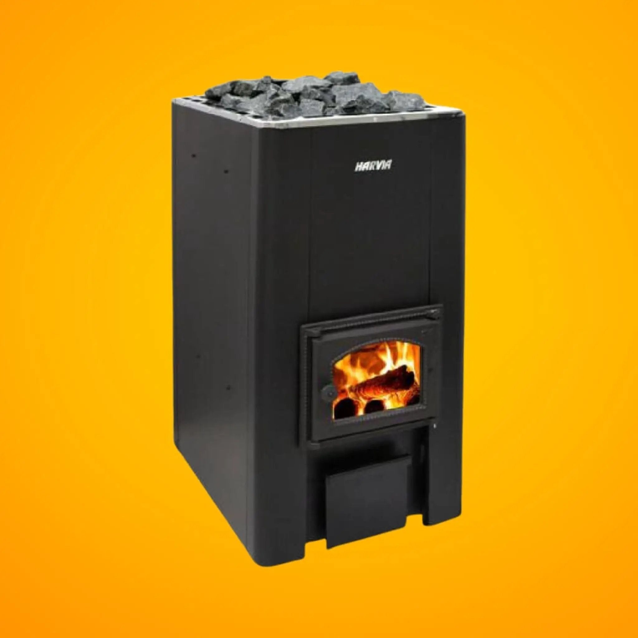 Harvia 50 40KW Black Floor Mount Wood-Burning Sauna Stove With Sauna Stones [WK500] (SAK73164) by SAKSBY WHOLESALE