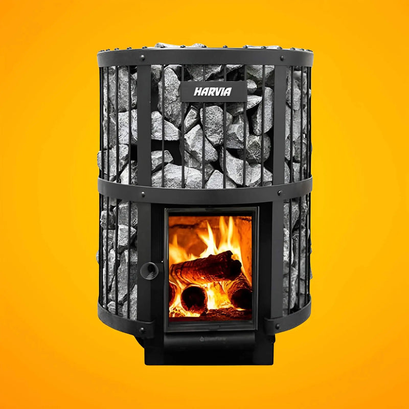 Harvia GreenFlame Legend 240 Wood Sauna Stove With Sauna Stones, 15.9KW [WK200LD] (SAK84935) by SAKSBY WHOLESALE