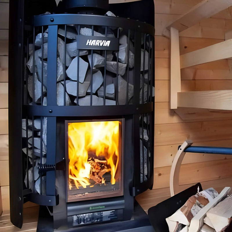 Harvia GreenFlame Legend 240 Wood Sauna Stove With Sauna Stones, 15.9KW [WK200LD] (SAK84935) by SAKSBY WHOLESALE