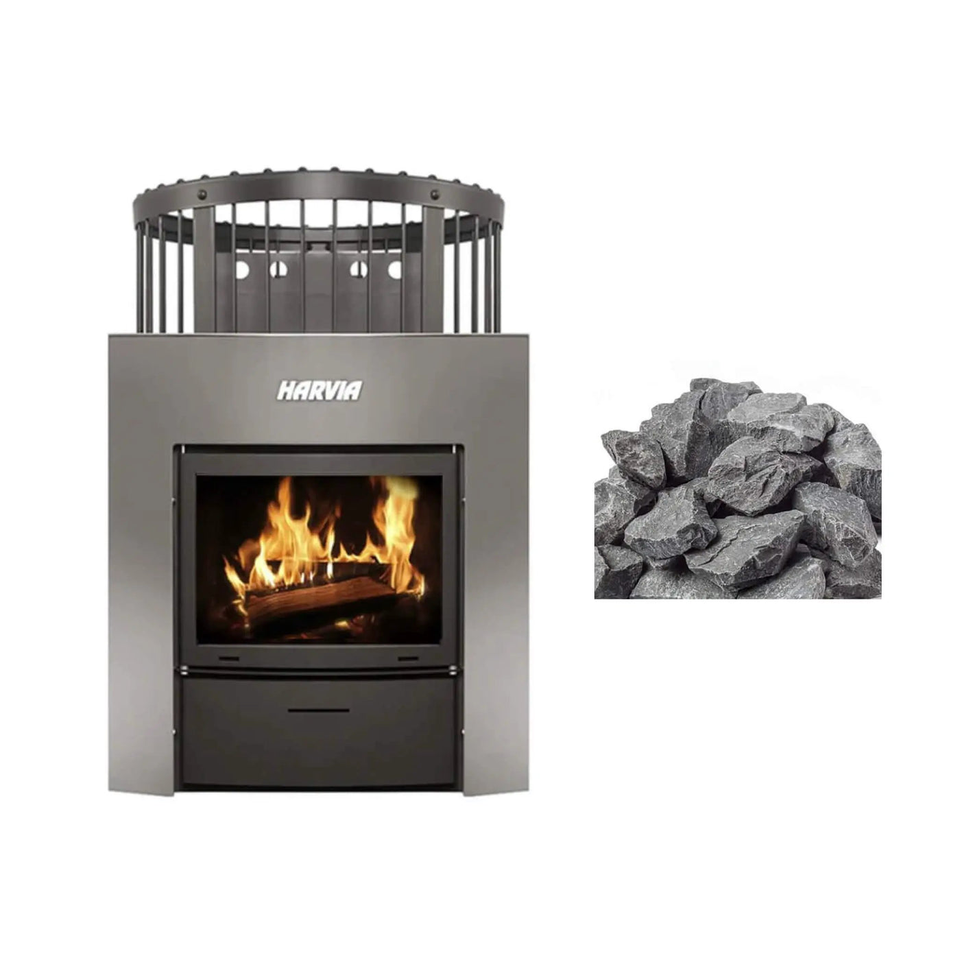 Harvia Legend Duo Wood Burning Sauna Stove/Fireplace Combo With Sauna Stones (SAK30749) by SAKSBY WHOLESALE