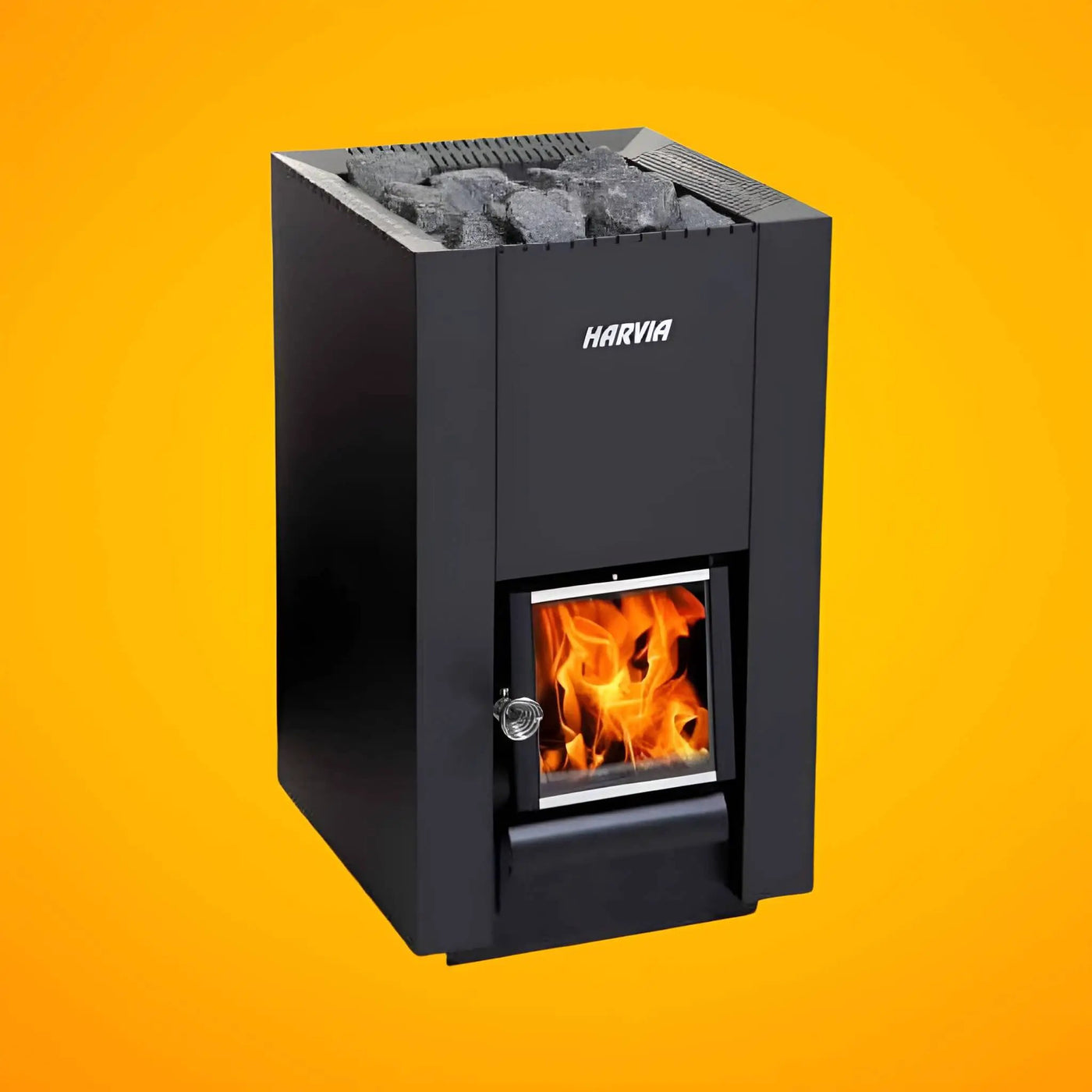 Harvia Linear Black Wood Sauna Stove With Sauna Stones [WK16/20/28OC] (SAK15368) by SAKSBY WHOLESALE
