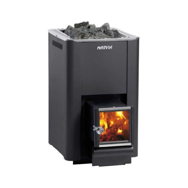 Harvia Pro 20 SL 24.1 KW Wood-Burning Sauna Stove With Exterior Feed & Sauna Stones [WKPR20SLM] (SAK73985) by SAKSBY WHOLESALE