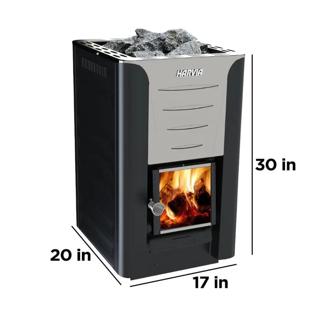 Harvia Pro 20 Premium Wood-Burning Sauna Heater Stove Package [PRO20-PKG] (SAK15748) by SAKSBY WHOLESALE