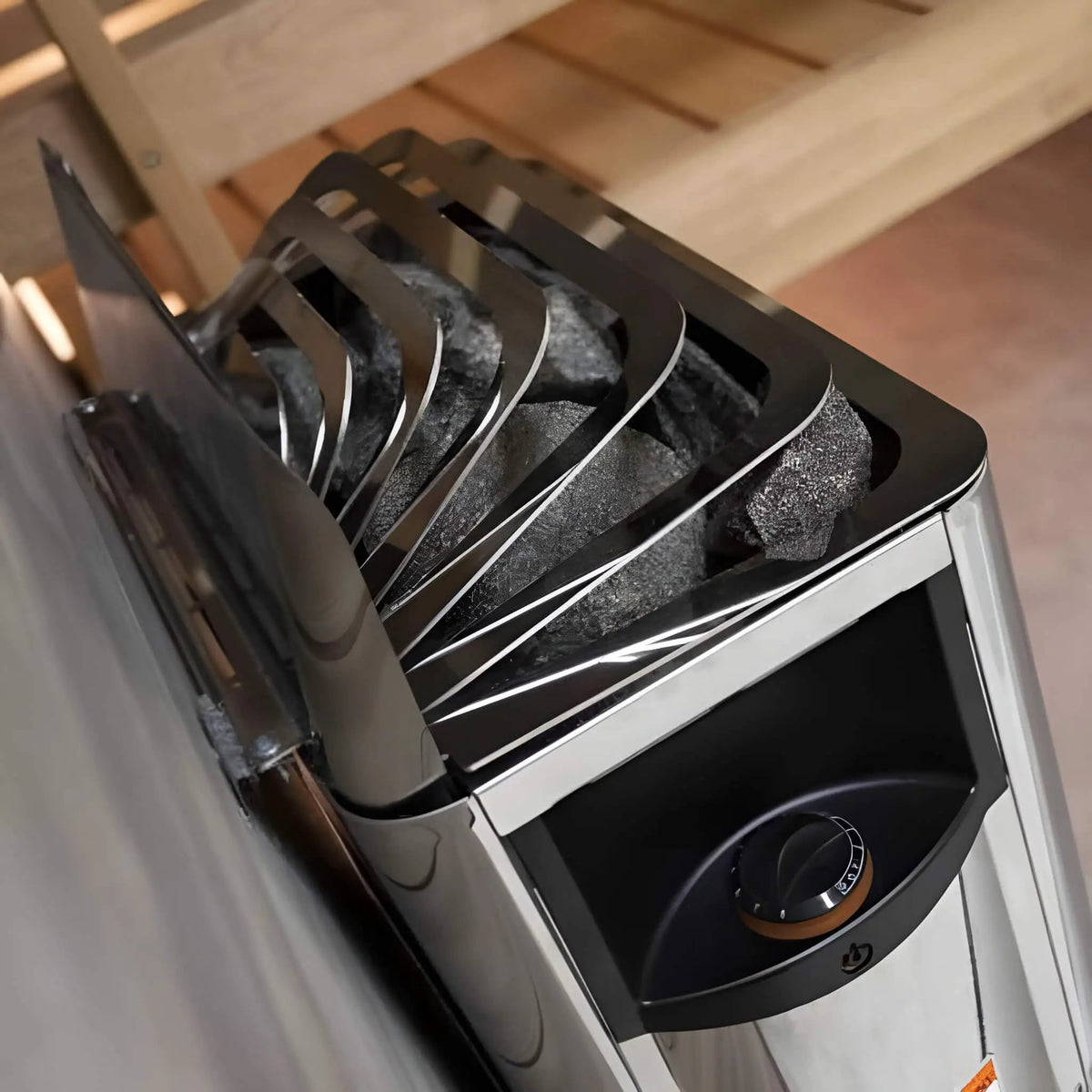 Harvia The Wall Stainless Steel Built-In Wall Mount Sauna Heater With Illuminated Controls & Sauna Stones [SW60/80] (SAK21467) by SAKSBY WHOLESALE