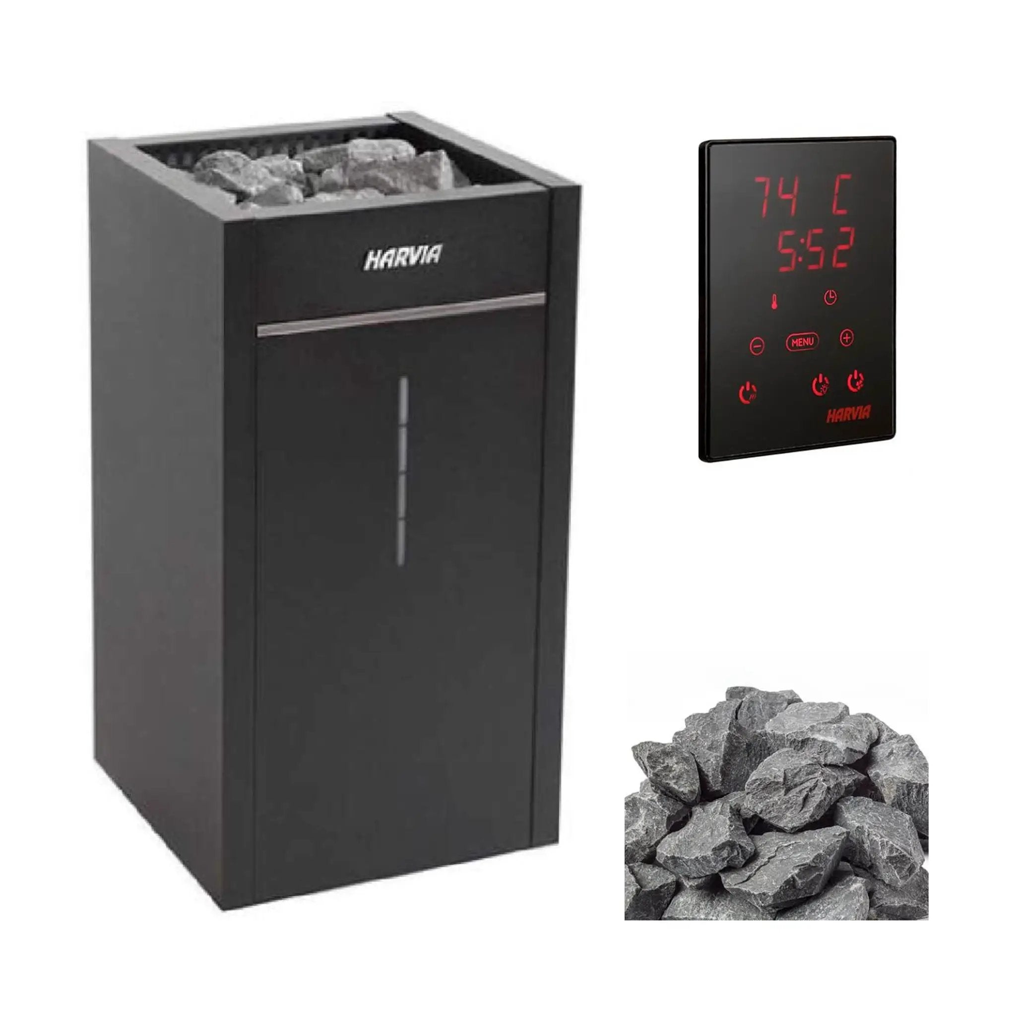 Harvia Virta Combi HL Electric Sauna Heater With Xenio Series Digital Control & Sauna Stones (SAK38527) by SAKSBY WHOLESALE