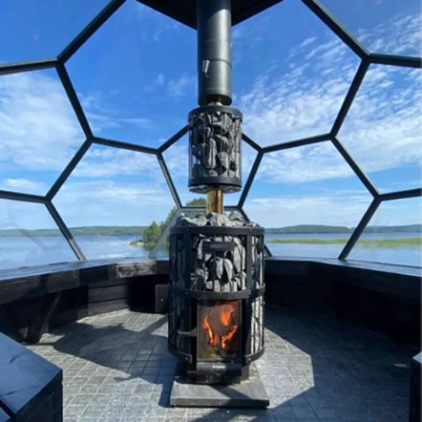 Cozy Heat Wood-Burning Floor Mount Sauna Stove With Chimney Kit And Sauna Stones [COZY] (SAK57382) by SAKSBY WHOLESALE