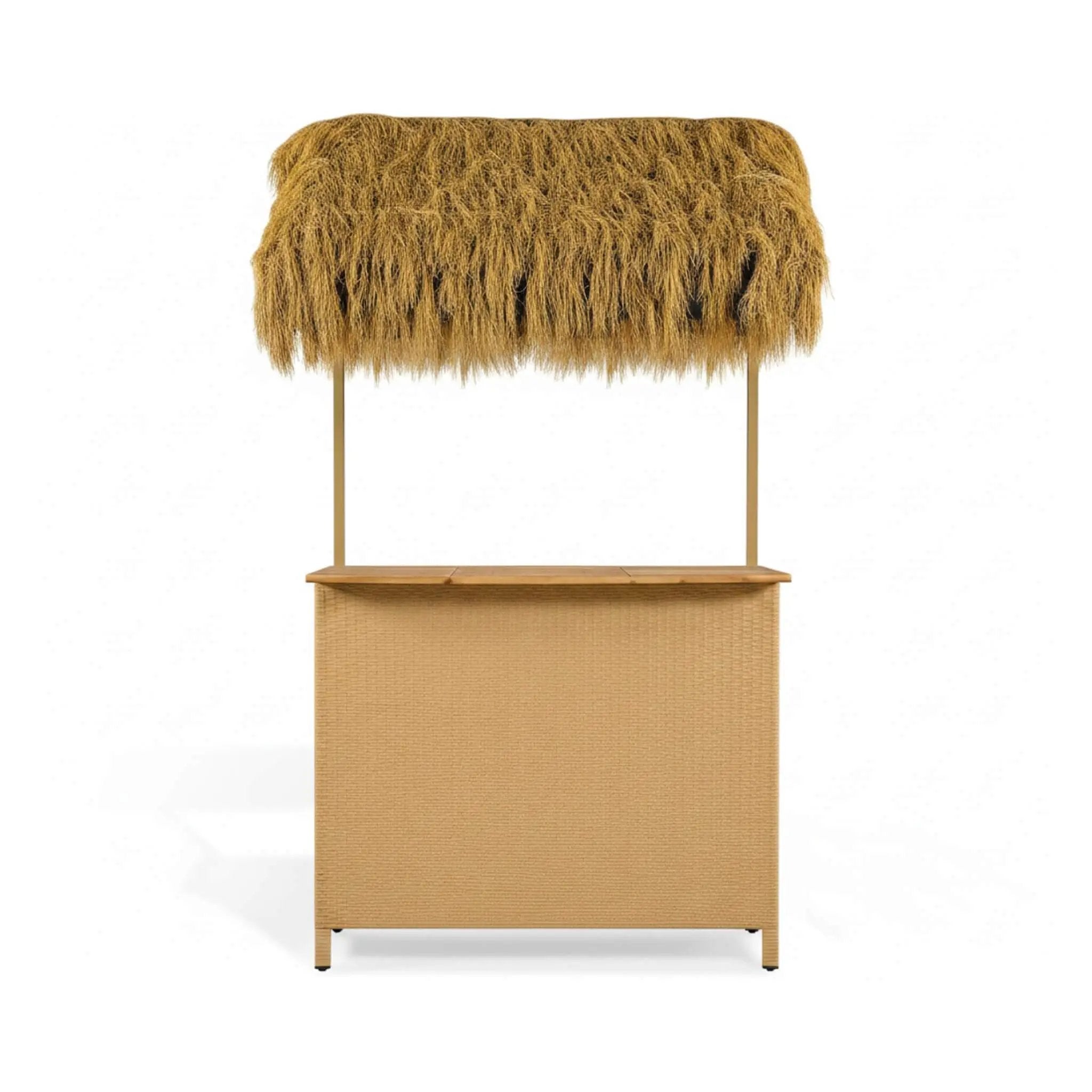 Alora 3-Piece Hawaiian Bar-Height Patio Set With Grass Canopy And Stools (SAK63047) by SAKSBY WHOLESALE