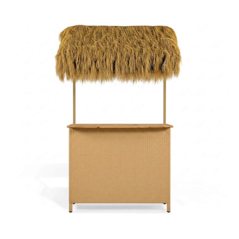 Alora 3-Piece Hawaiian Bar-Height Patio Set With Grass Canopy And Stools (SAK63047) by SAKSBY WHOLESALE