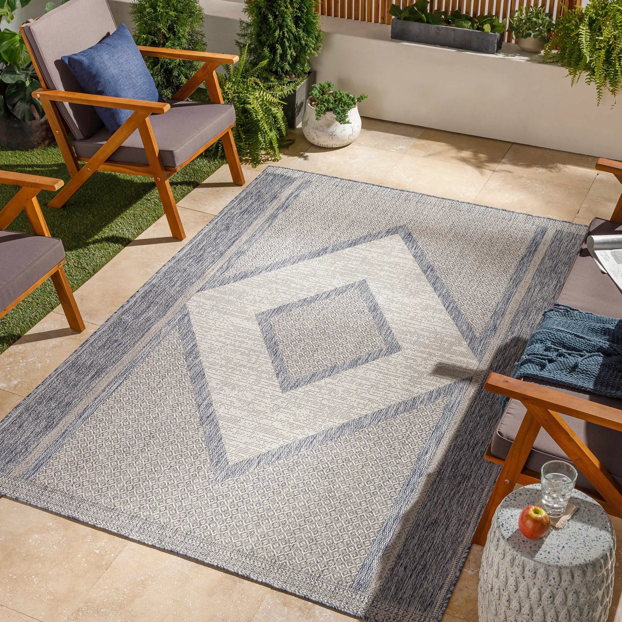 Hazar Gray Outdoor Area Rug - Clearance by Boutique Rugs