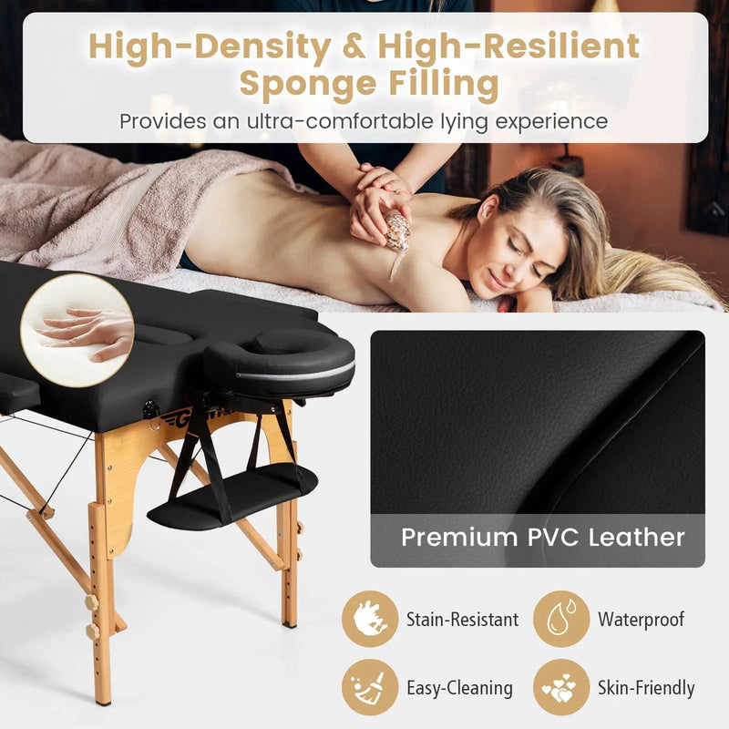 Portable Adjustable Facial Spa Bed with Carry Case by DirectDeals