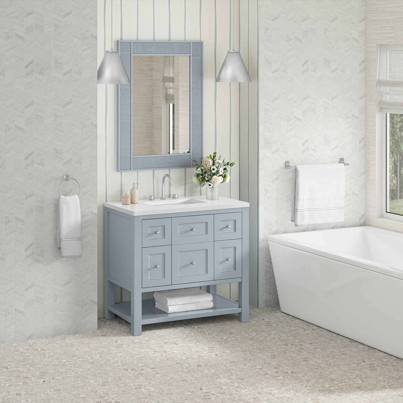 James Martin Breckenridge 36" Single Bathroom Vanity, Serenity Blue, view 30