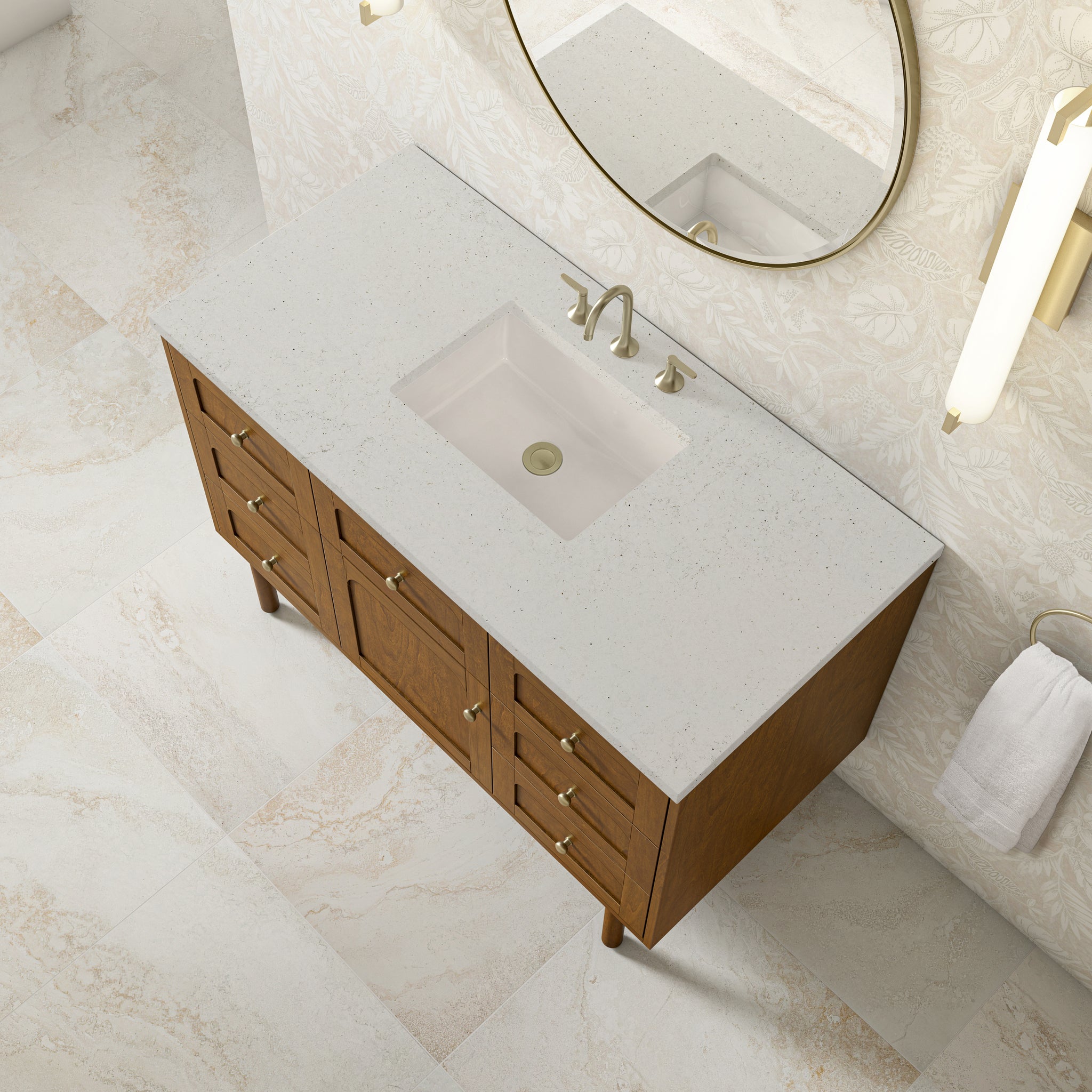 James Martin Laurent 48" Dual Mount Single Bathroom Vanity, Honey Oak, view 40