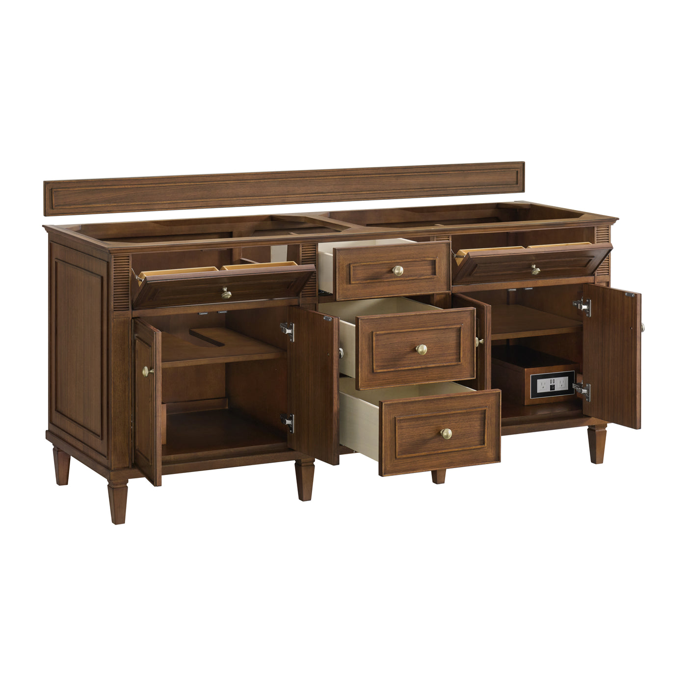 James Martin Lorelai 72" Double Bathroom Vanity, Mid-Century Walnut, view 16
