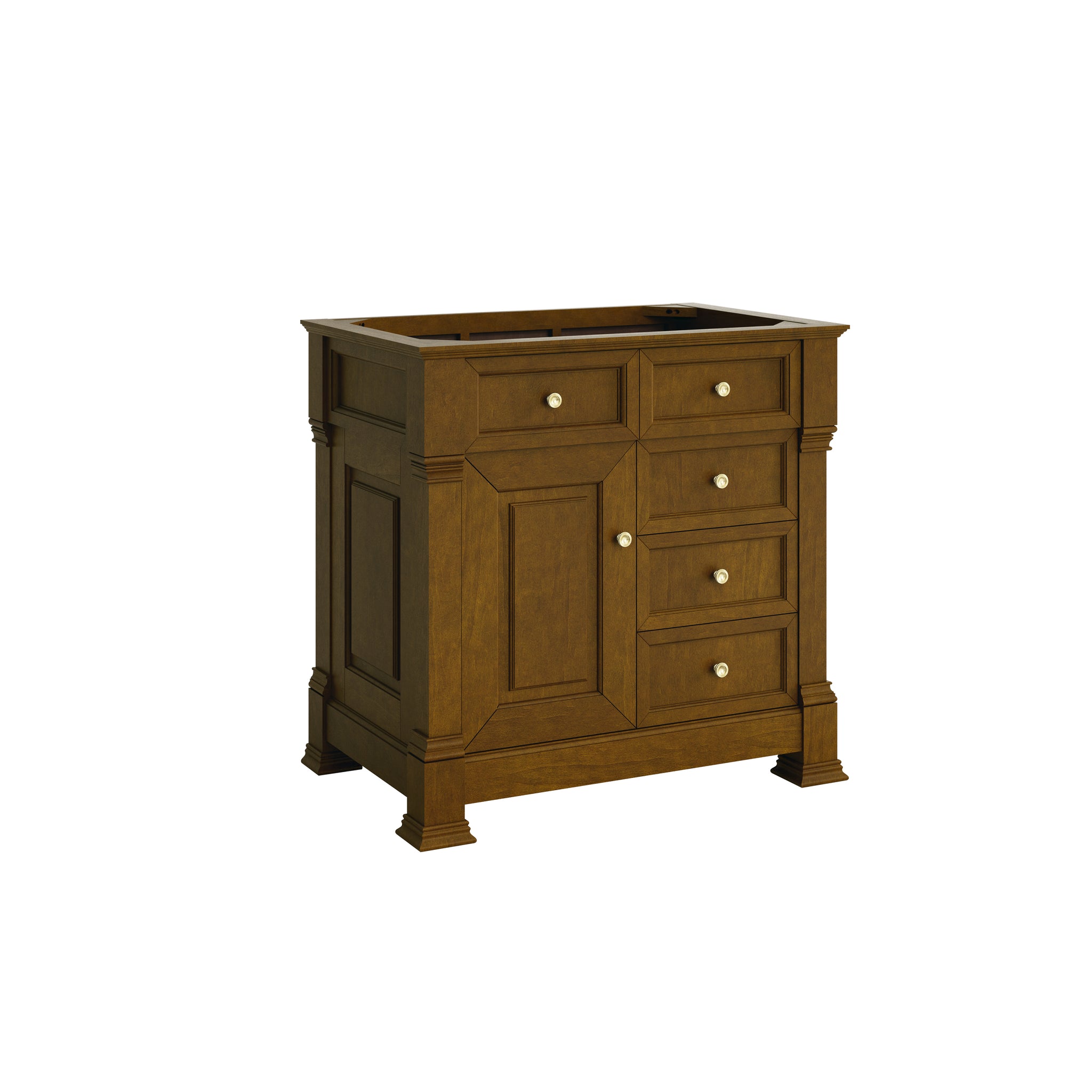 James Martin Brookfield 36" Single Bathroom Vanity, Honey Oak, cabinet without a countertop