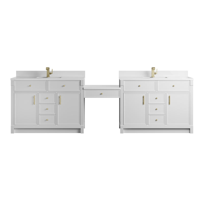 James Martin Bellshire 120" Single Bathroom Vanity, Bright White, view 2