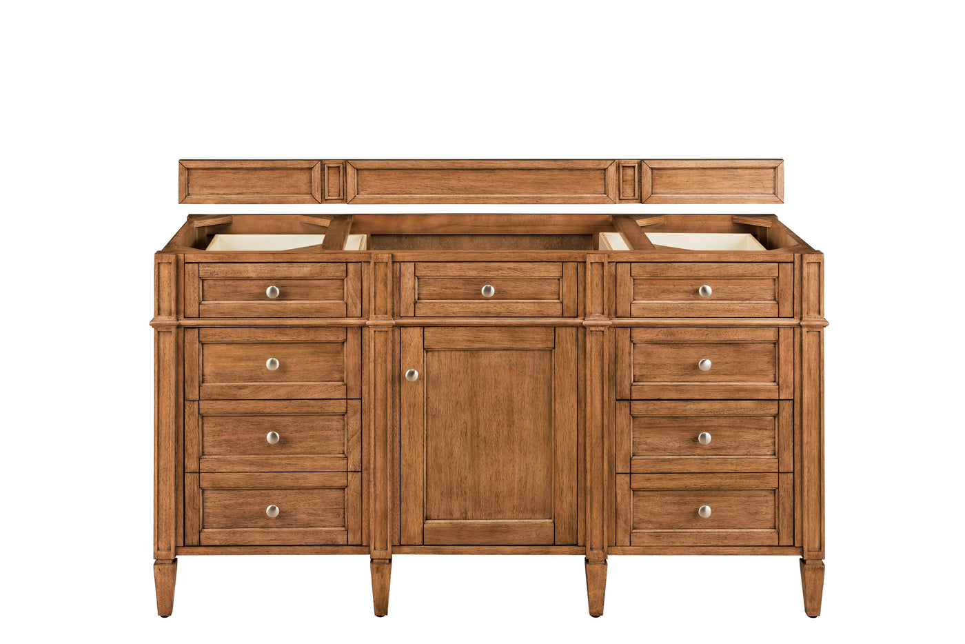 James Martin Brittany 60" Single Bathroom Vanity, Saddle Brown, cabinet without a countertop