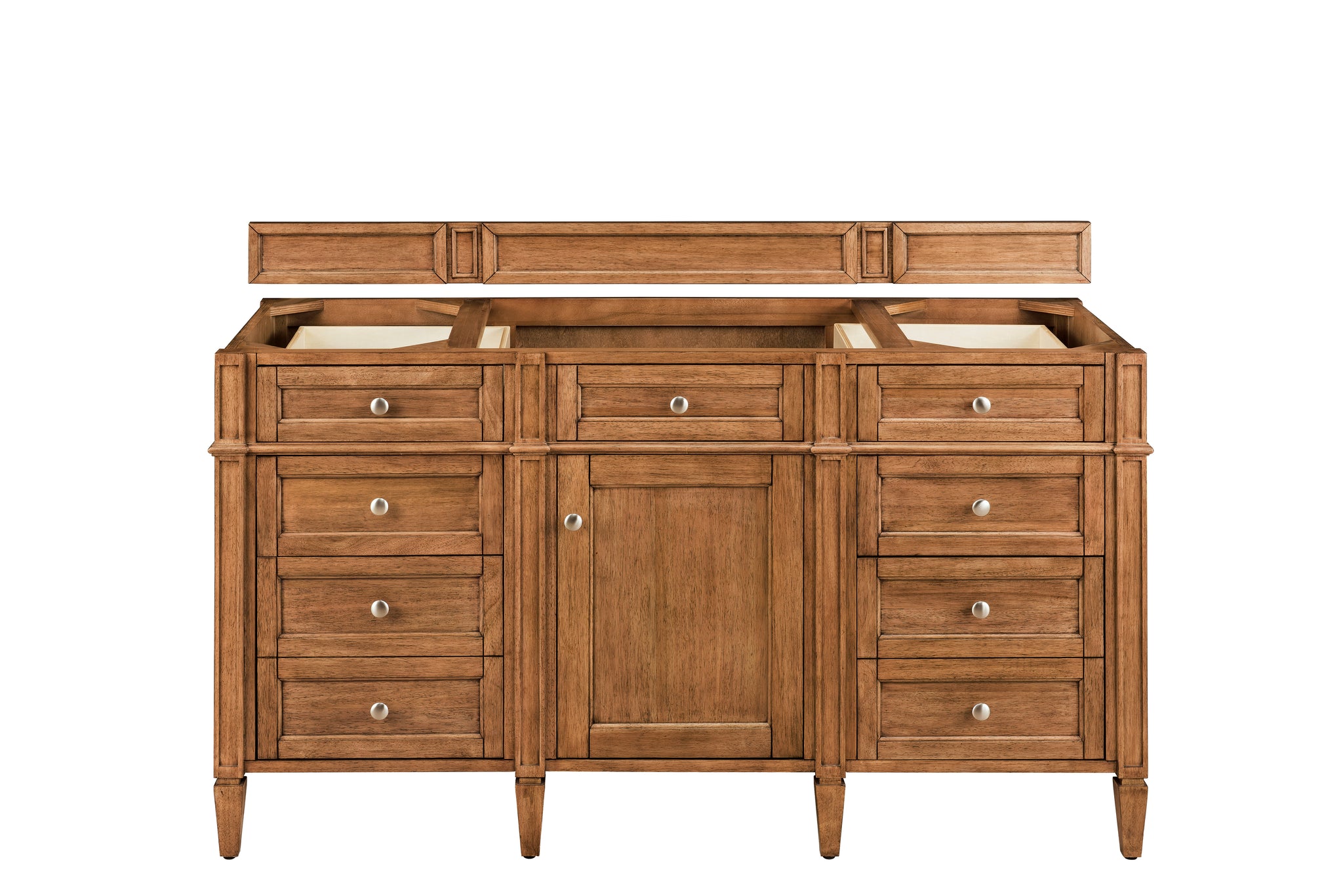 James Martin Brittany 60" Single Bathroom Vanity, Saddle Brown, cabinet without a countertop