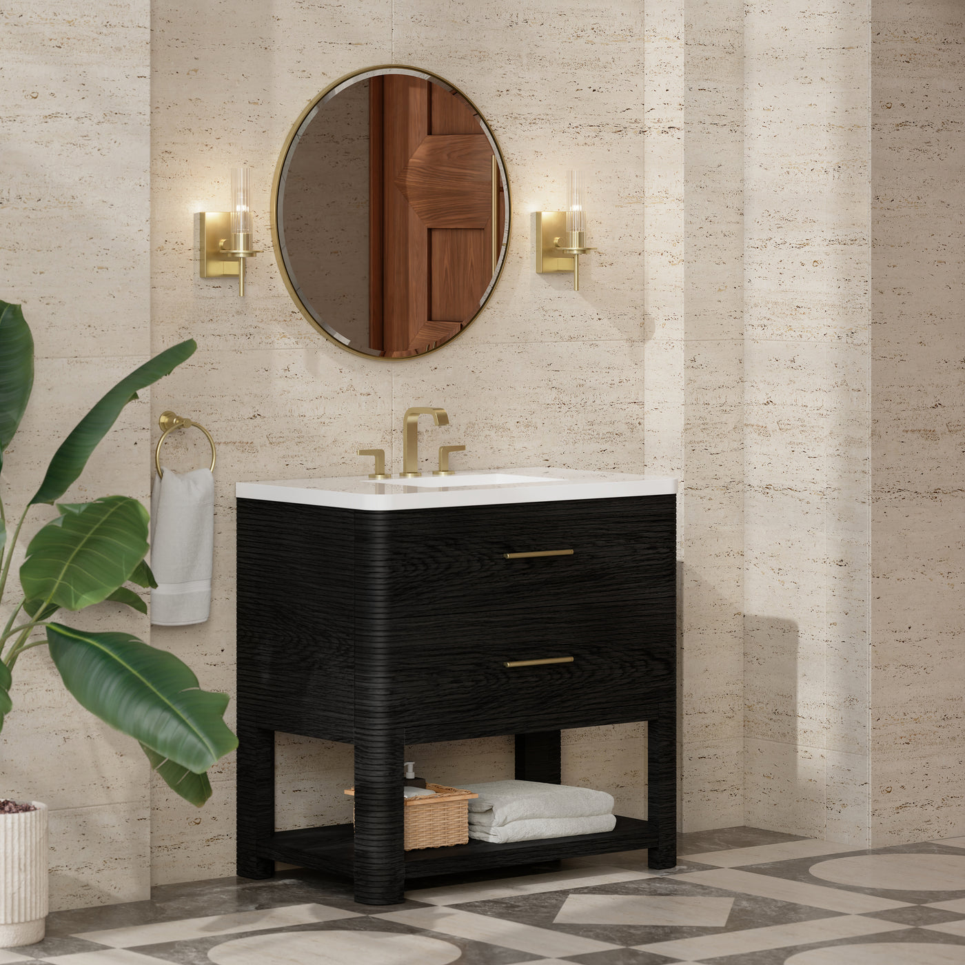 James Martin Lucian 36" Single Bathroom Vanity, Carbon Oak, view 32