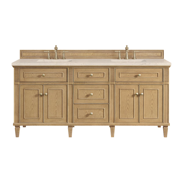James Martin Lorelai 72" Double Bathroom Vanity, Light Natural Oak