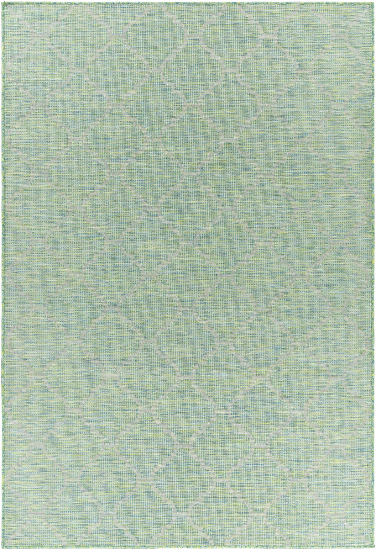 Unique Outdoor Trellis Area Rug, Lime Green - Clearance