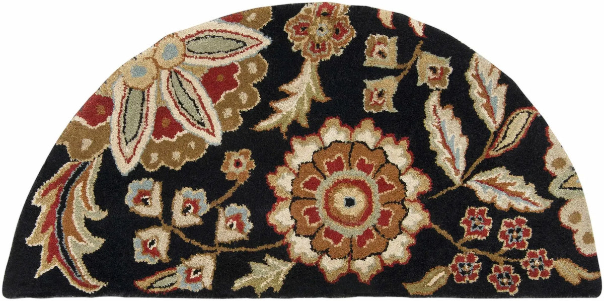 Heaters Black Floral Wool Carpet, photo 8 of 20
