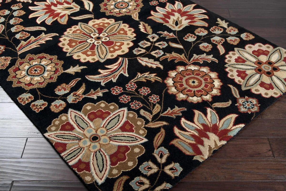 Heaters Black Floral Wool Carpet, photo 10 of 20
