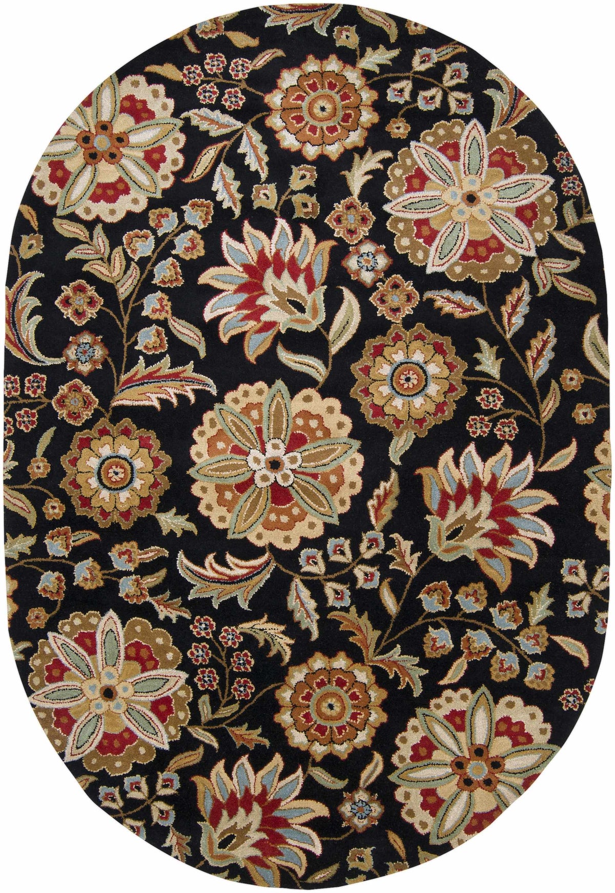 Heaters Black Floral Wool Carpet, photo 7 of 20