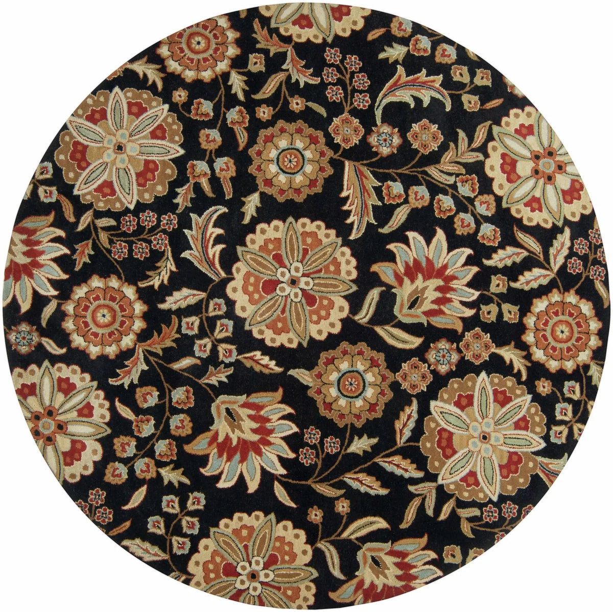 Heaters Black Floral Wool Carpet, photo 5 of 20
