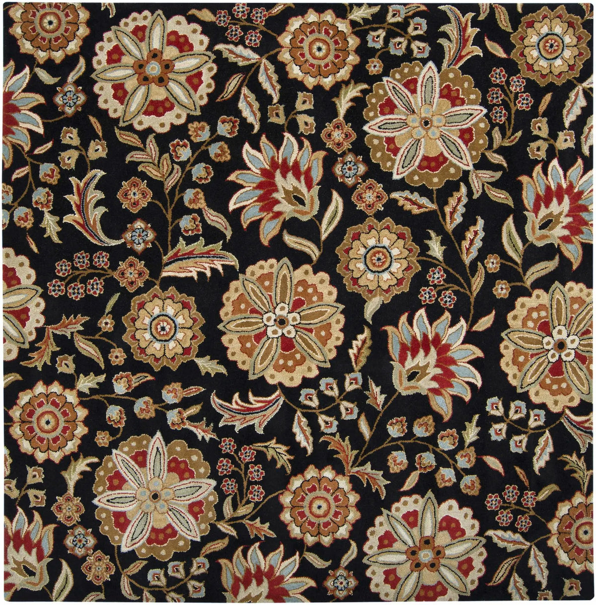 Heaters Black Floral Wool Carpet, photo 3 of 20