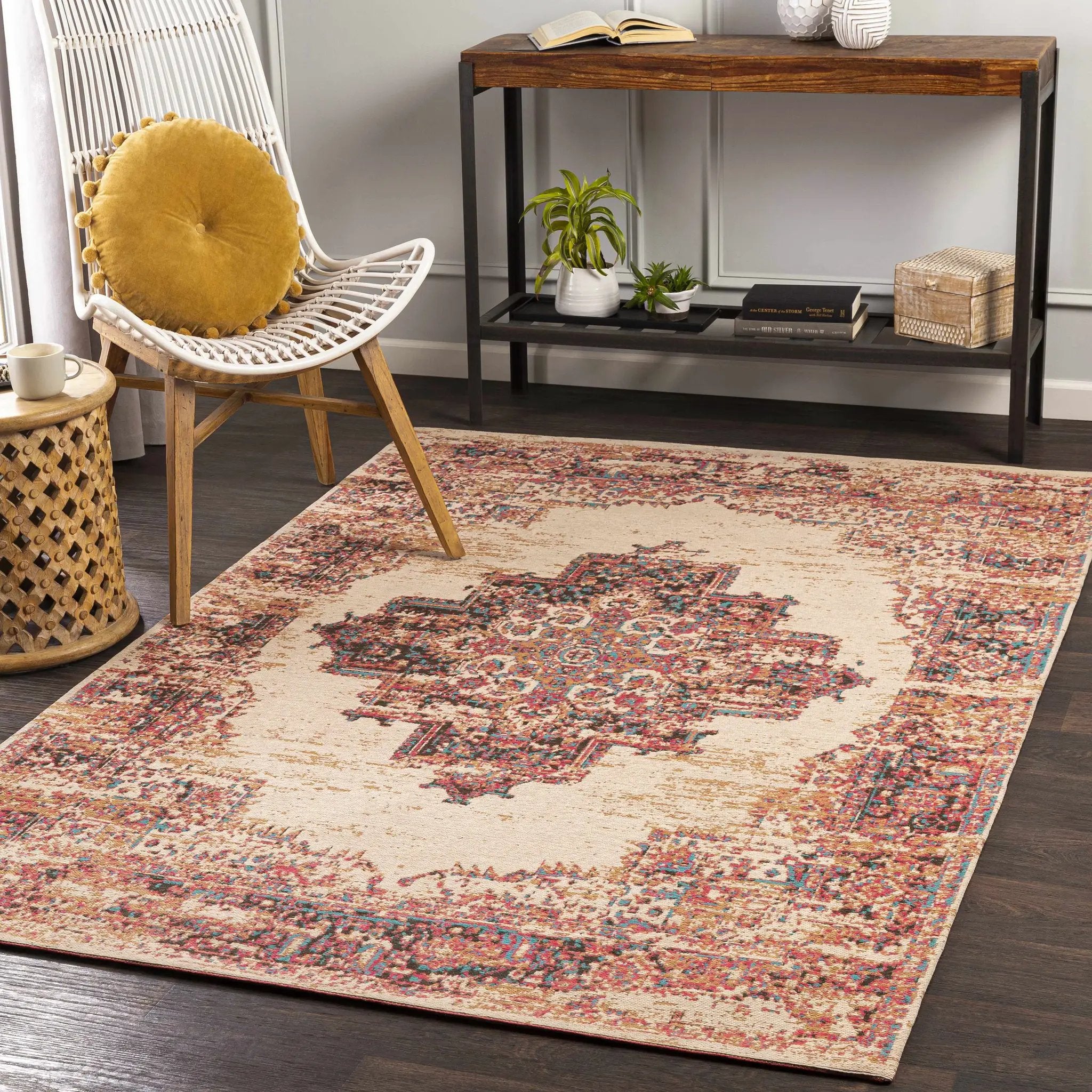 Heaton Red Medallion Area Rug - Clearance by Boutique Rugs