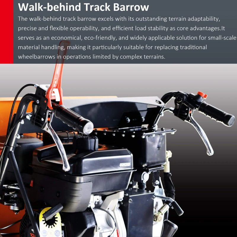 Heavy-Duty 1100LBS 10HP Gas-Powered Track Barrow With Hydraulic Assist (SAK48291) by SAKSBY WHOLESALE