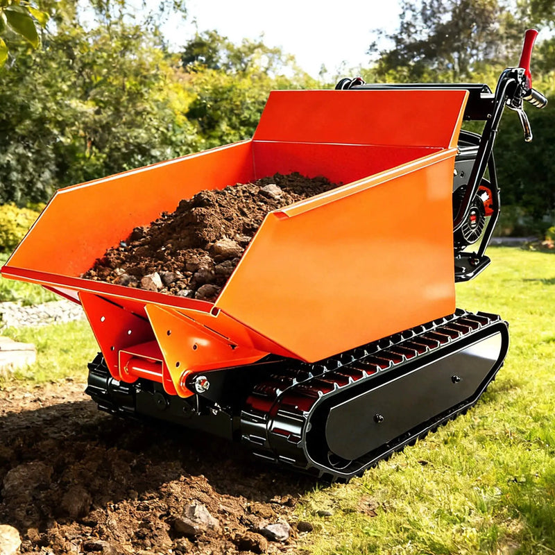 Heavy-Duty 1100LBS 10HP Gas-Powered Track Barrow With Hydraulic Assist (SAK48291) by SAKSBY WHOLESALE