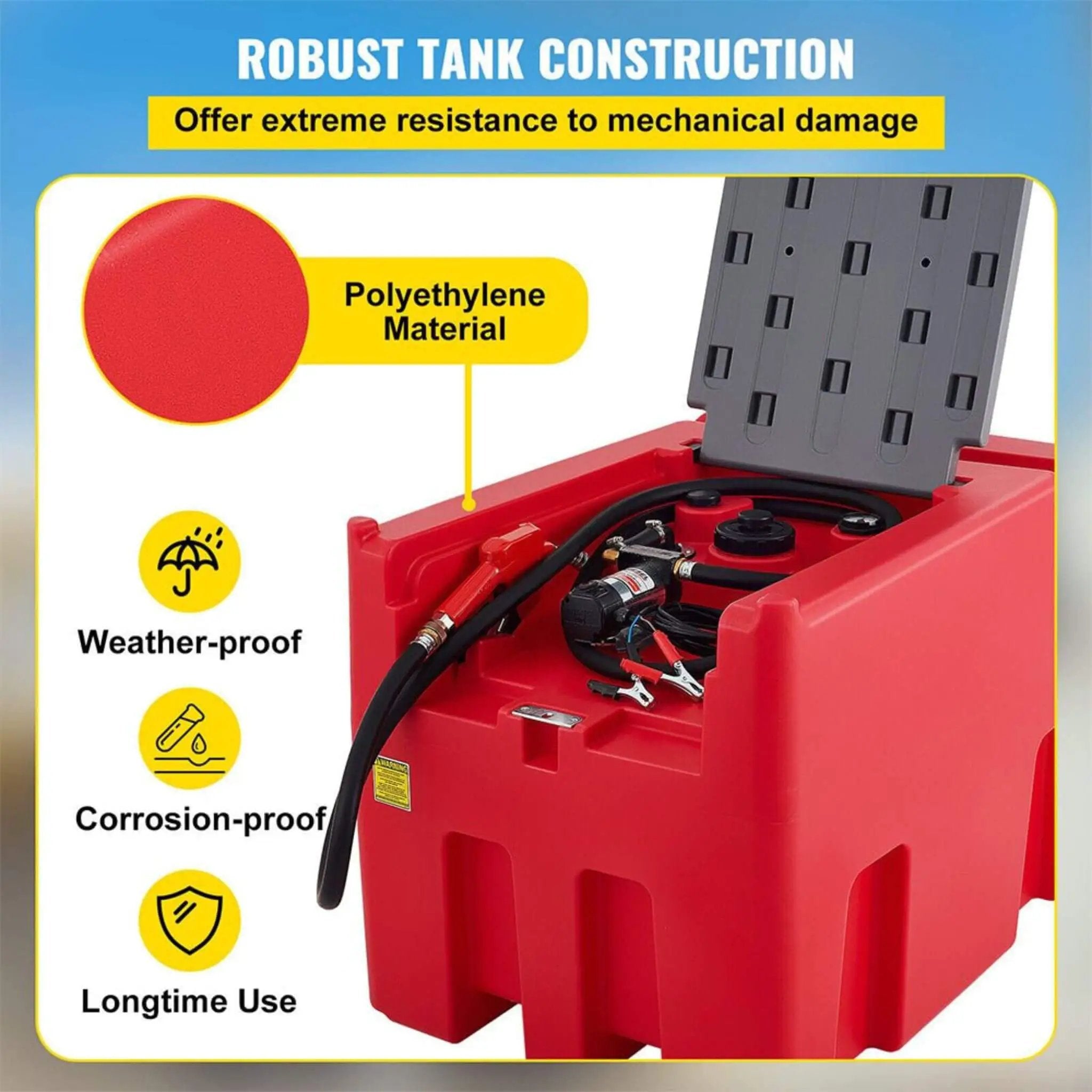 Heavy-Duty 116 Gal Portable Diesel Fuel Transfer Tank With Automatic Pump & Hose (SAK77594) by SAKSBY WHOLESALE